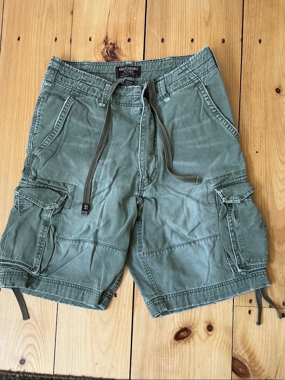 Vintage Abercrombie & Fitch Y2K Heavyweight Cargo Shorts Green Men'30